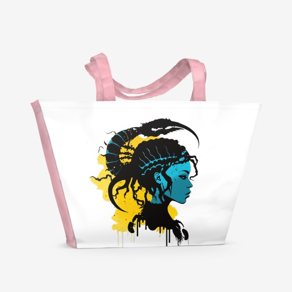 Пляжная сумка «Девушка Скорпион - стильный поп-арт. Знаки зодиака»