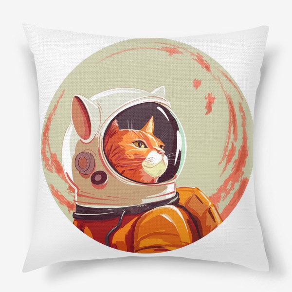 Подушка &laquo;Рыжий кот-космонавт&raquo;