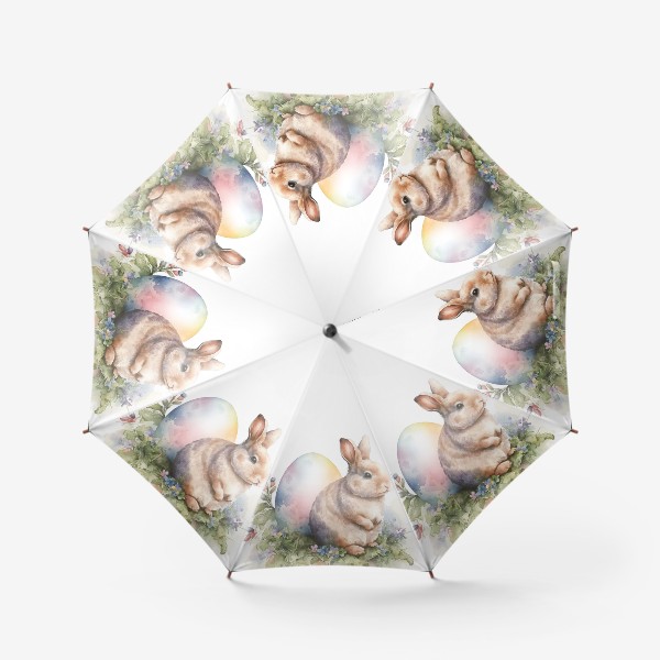 Зонт «Пасхальный кролик. Акварельный весенний принт»
