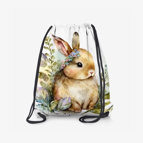 Рюкзак «Весенний акварельный кролик в траве»