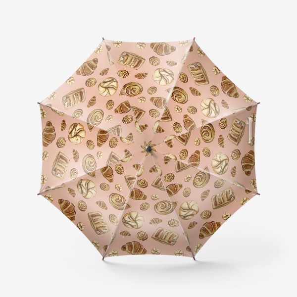 Зонт «Паттерн с акварельной выпечкой»