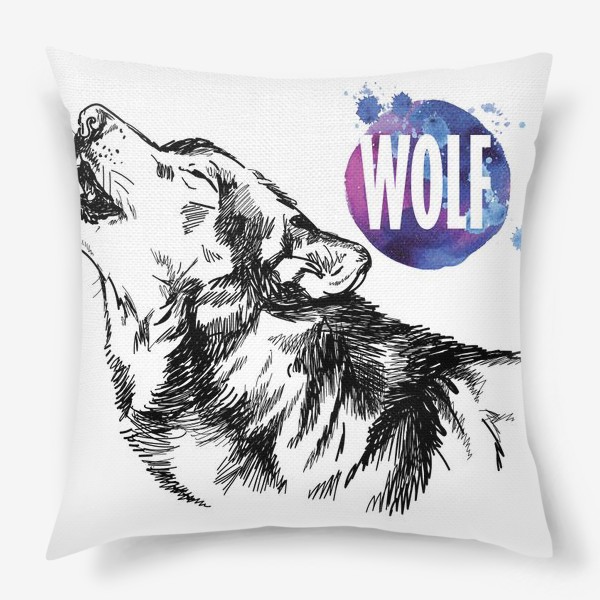 Подушка «воющий волк»