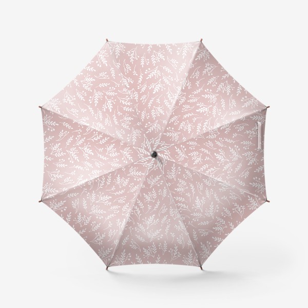 Зонт «Нежный принт с силуэтами трав и цветов»