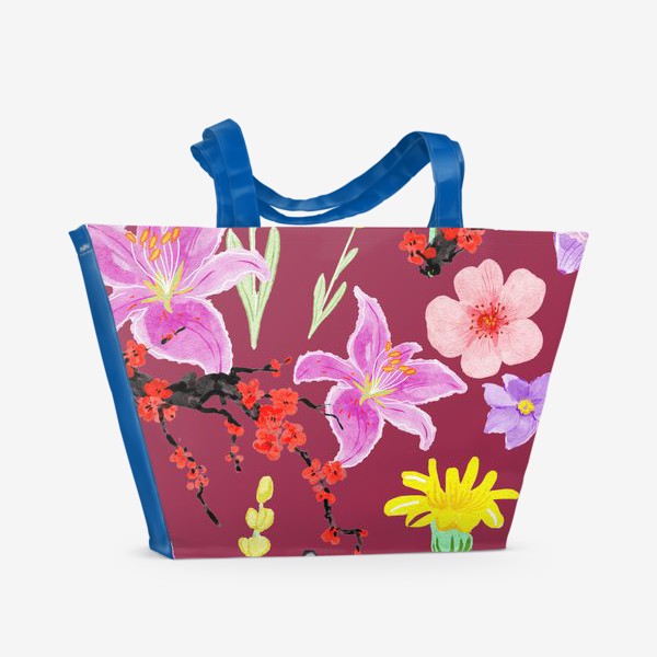 Пляжная сумка «цветы »