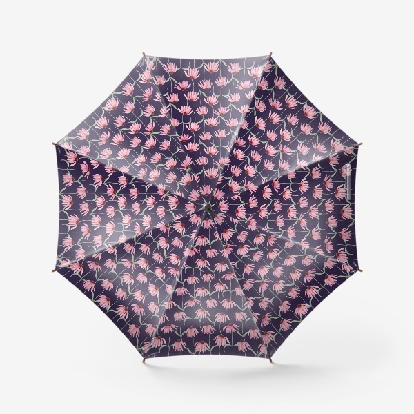 Зонт «Цветочный акварельный паттерн Эхинацея»