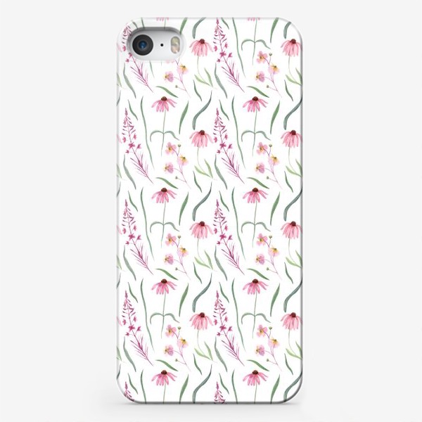 Чехол iPhone «Акварельный летний паттерн Луговые цветы»