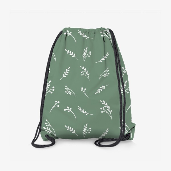 Рюкзак «Паттерн с силуэтами растений на зеленом фоне»