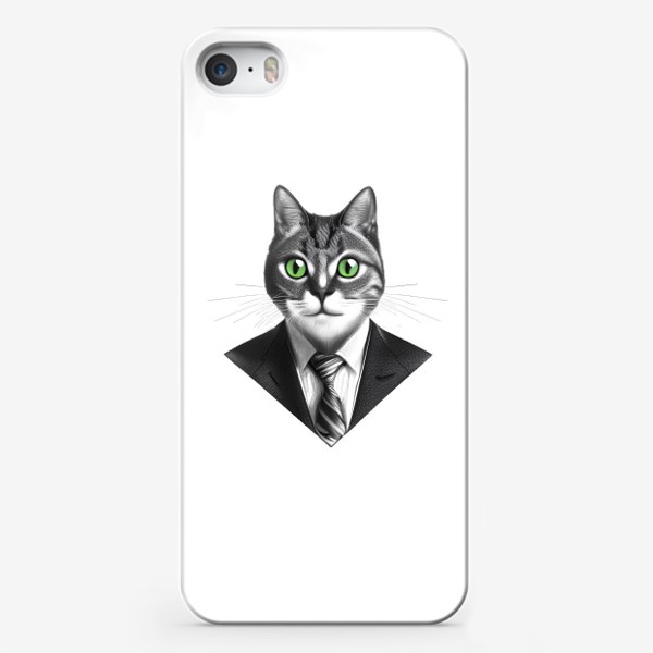 Чехол iPhone «Кот в пиджаке. Бизнесмен. »