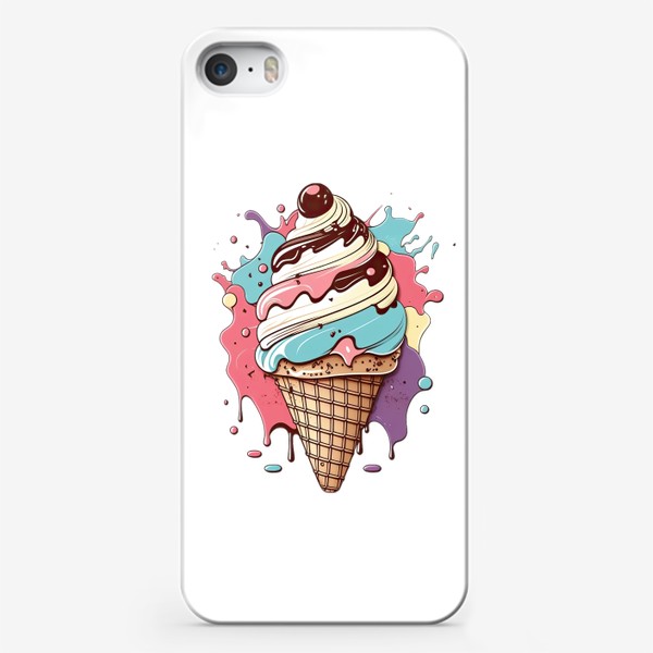 Чехол iPhone «Мороженое. Вкусный десерт. Еда.»