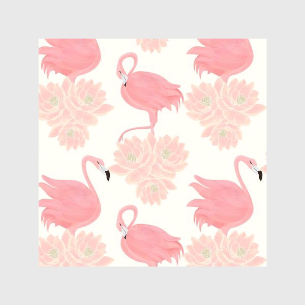 Скатерть «Розовый фламинго в лотосах»