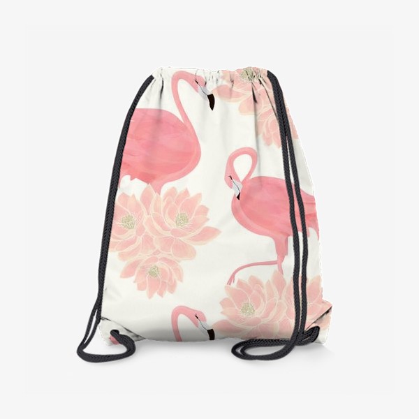 Рюкзак «Розовый фламинго в лотосах»
