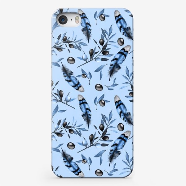 Чехол iPhone «Паттерн перышко и оливка»