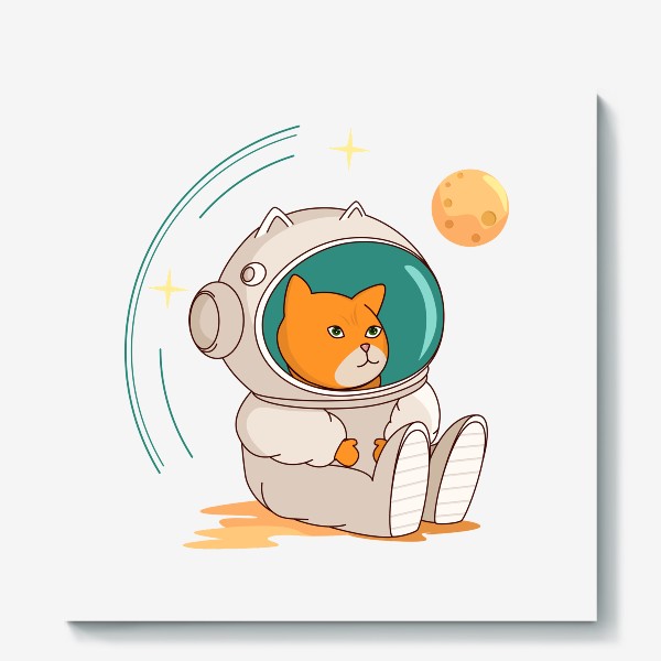 Холст «Кот в космосе »