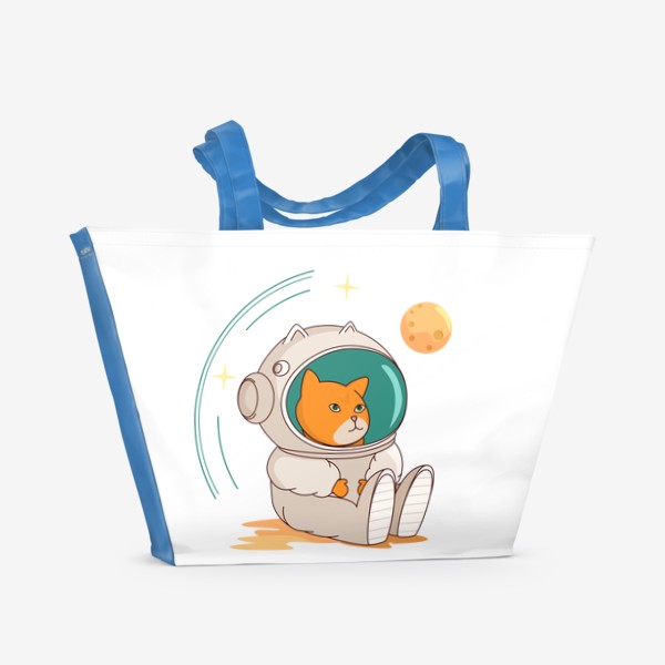 Пляжная сумка «Кот в космосе »