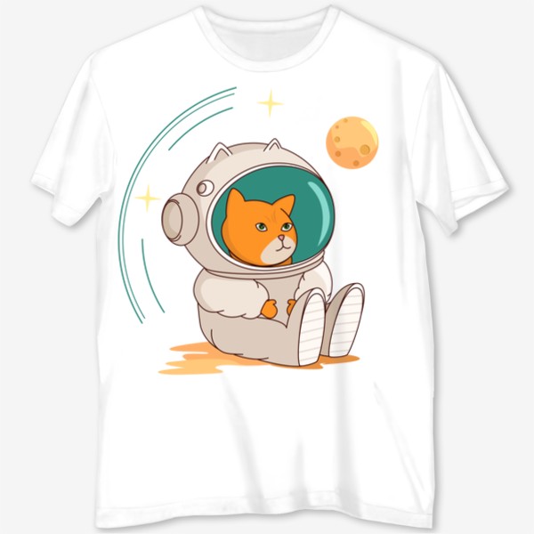 Футболка с полной запечаткой «Кот в космосе »