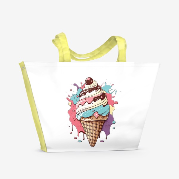 Пляжная сумка «Мороженое. Вкусный десерт. Еда.»