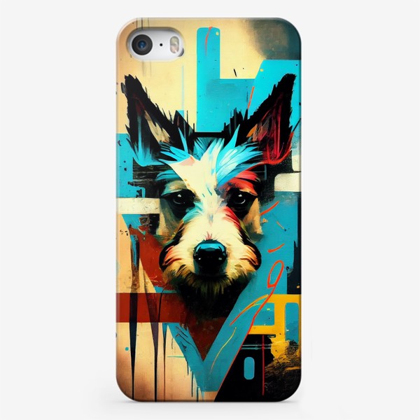 Чехол iPhone «Собака. Абстрактная живопись. »