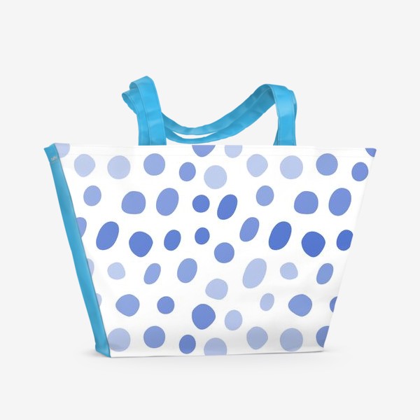 Пляжная сумка «Синий горошек Горох или круги и точки Принт с горошком»