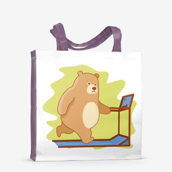 Сумка-шоппер «Медведь на беговой дорожке »