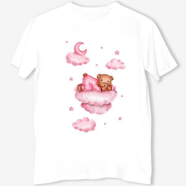 Футболка «Мишка спит на розовом облаке»