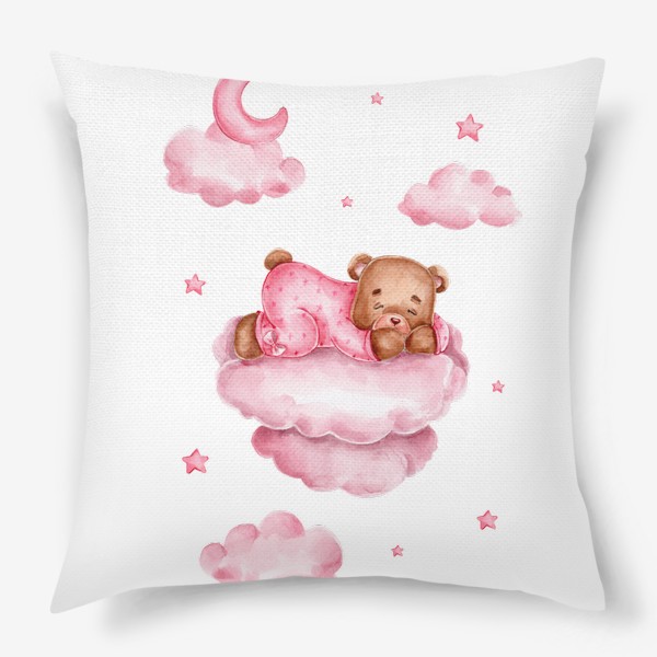 Подушка «Мишка спит на розовом облаке»