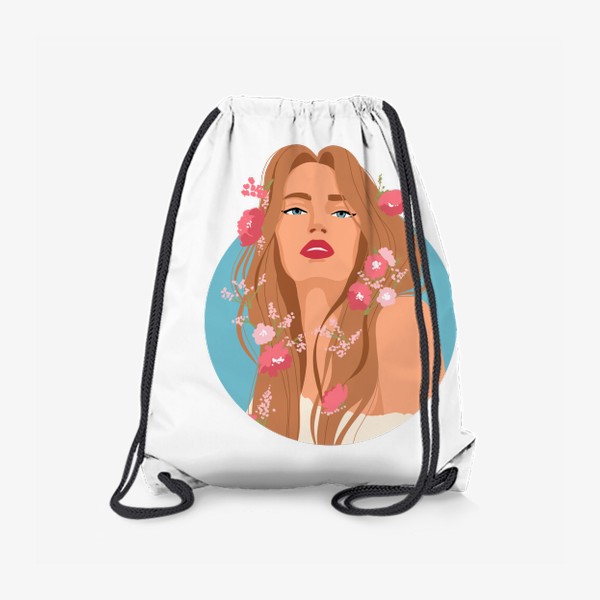 Рюкзак «Девушка с розовыми цветами »