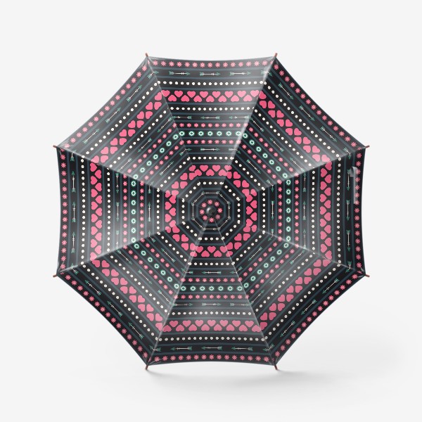 Зонт «Этнический орнамент с сердечками»