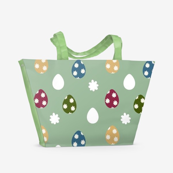 Пляжная сумка «Пасхальные яйца Принт с яйцами Пасхальный принт»