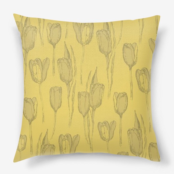 Подушка «тюльпаны на жёлтом»