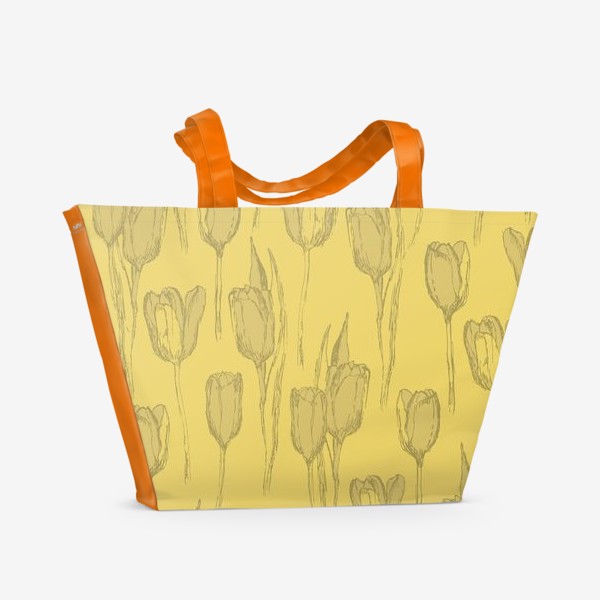 Пляжная сумка «тюльпаны на жёлтом»