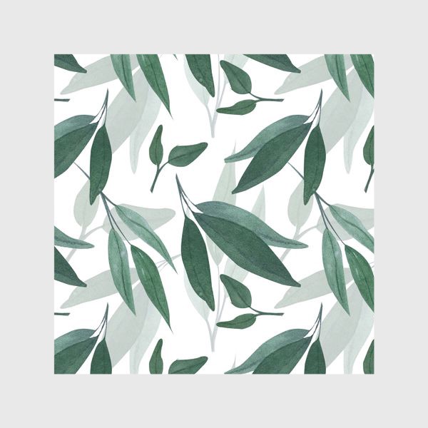 Шторы «паттерн листья на белом фоне»