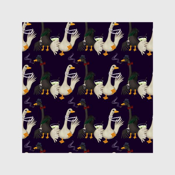 Шторы «Паттерн весёлые празднующие гуси»