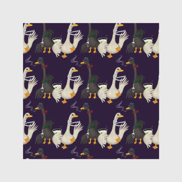 Скатерть «Паттерн весёлые празднующие гуси»