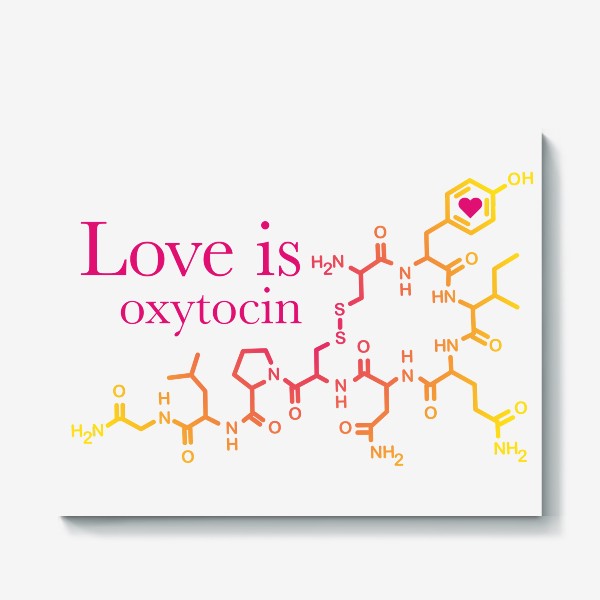 Холст &laquo;Любовь это окситоцин&raquo;