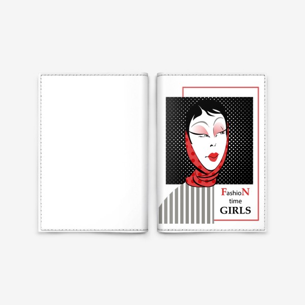 Обложка для паспорта «fashion портрет в стиле комикса»
