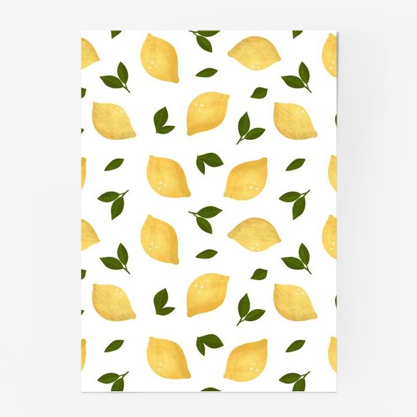 Постер «Лимоны на белом фоне Лимонный принт Летний принт с лимонами»