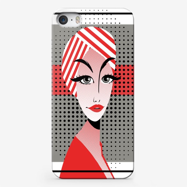 Чехол iPhone &laquo;pop art портрет девушки в стиле комикса&raquo;
