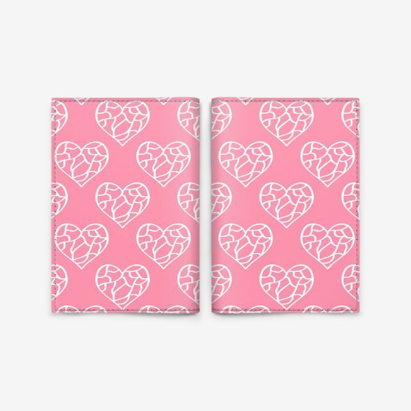 Обложка для паспорта «Сердечки на розовом»