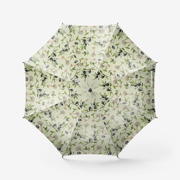 Зонт «Ключик и оливка на зеленом фоне»
