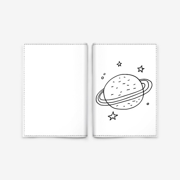Обложка для паспорта «планета и звезды. космос. день космонавтики»
