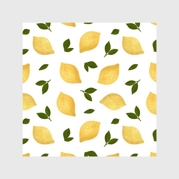 Шторы &laquo;Лимоны на белом фоне Лимонный принт Летний принт с лимонами&raquo;