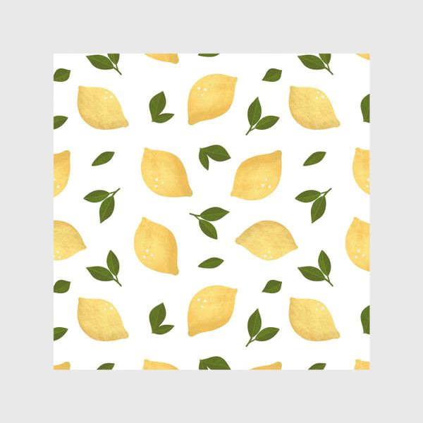 Скатерть «Лимоны на белом фоне Лимонный принт Летний принт с лимонами»