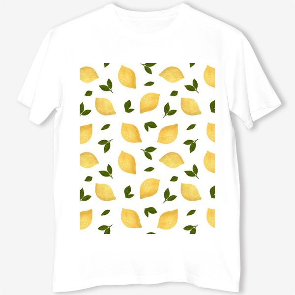 Футболка &laquo;Лимоны на белом фоне Лимонный принт Летний принт с лимонами&raquo;