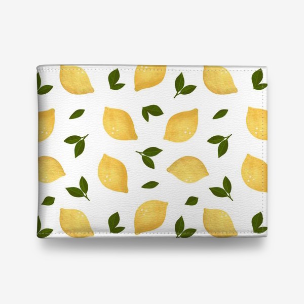 Кошелек «Лимоны на белом фоне Лимонный принт Летний принт с лимонами»