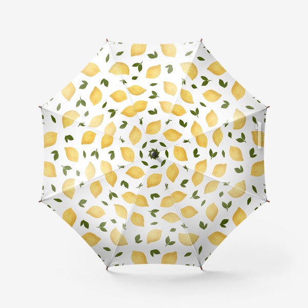 Зонт &laquo;Лимоны на белом фоне Лимонный принт Летний принт с лимонами&raquo;
