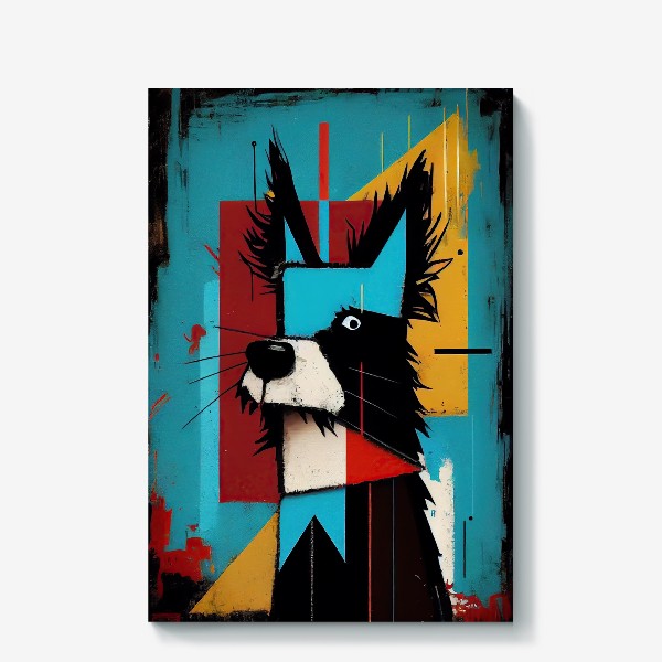Холст «Абстрактная Собака. Домашние животные. Живопись.»