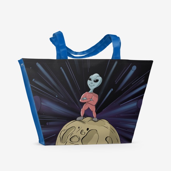 Пляжная сумка «Инопланетянин на луне»
