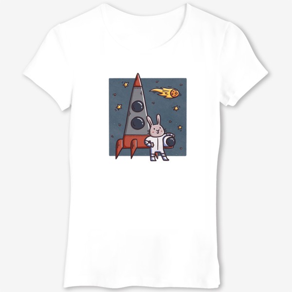 Футболка «Милый заяц - космонавт. Космос. Ракета»