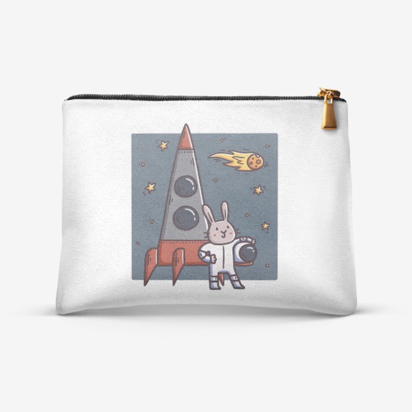 Косметичка «Милый заяц - космонавт. Космос. Ракета»