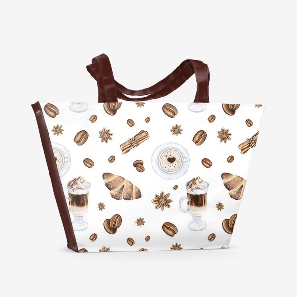 Пляжная сумка «Кофейный паттерн»